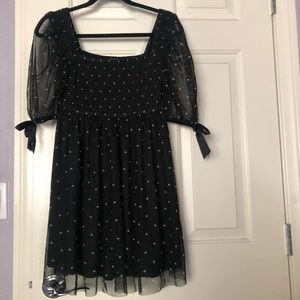 Polka dot mesh dress